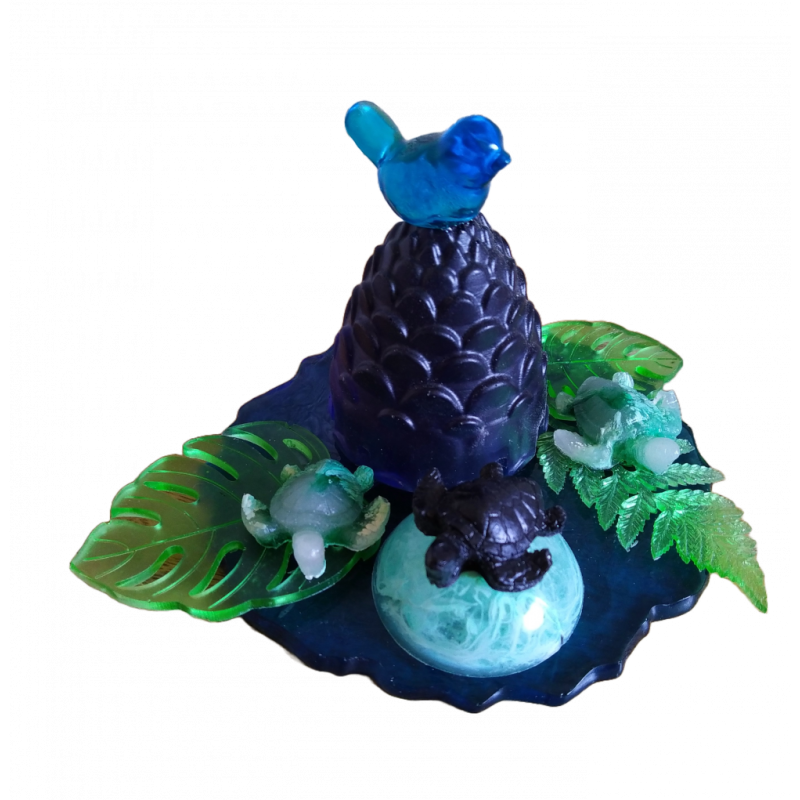 memory standaard dennenappel met schildpadjes